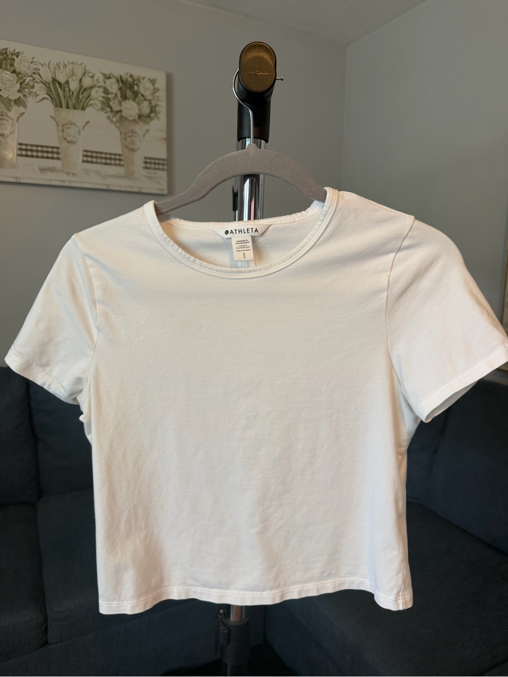 Athleta White Crew Neck Tee